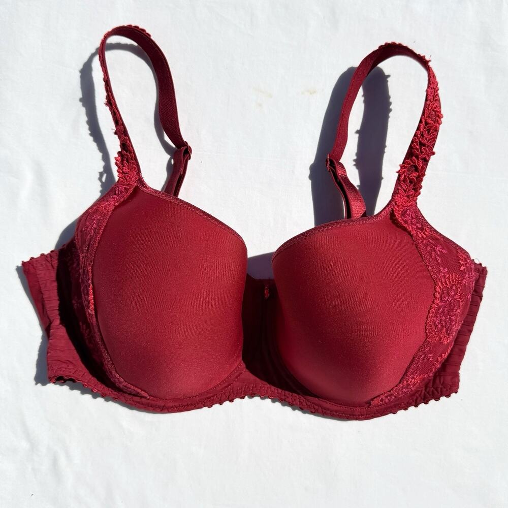 Louisa Bracq Lined Underwire Bra US 34F Red